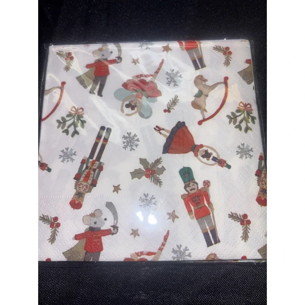 Christmas Paper Napkins Nutcracker Plaid set of 3 Sets 36 Total Mud Pie